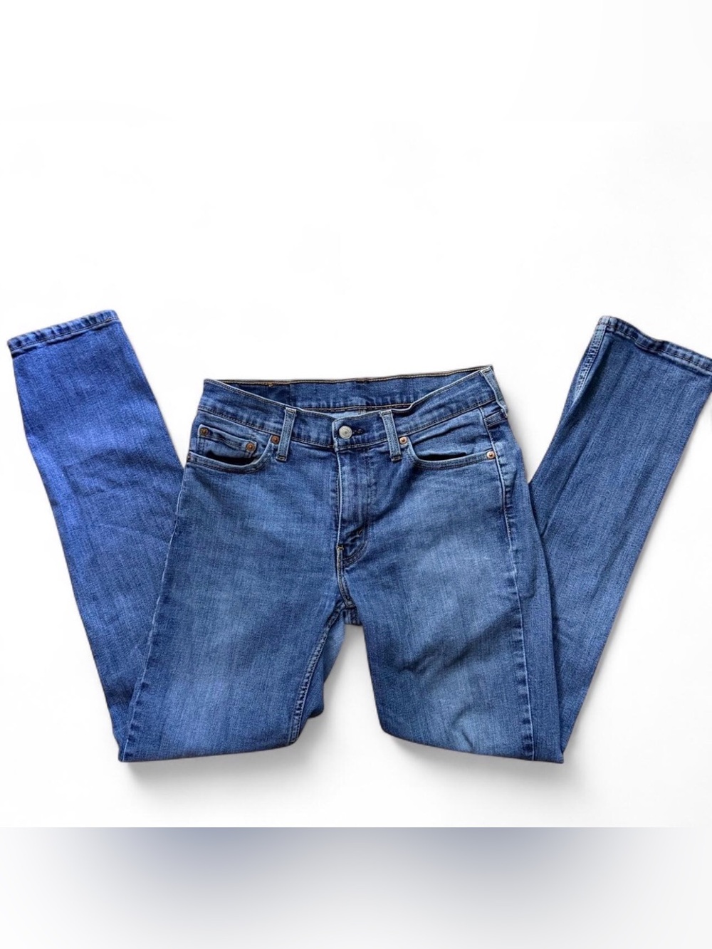 Levi's Medium Blue Denim Jeans with Tan Leather Patch